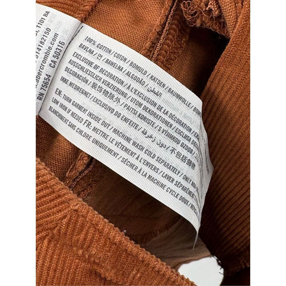 Abercrombie & Fitch Mini Skirt Corduroy Women Size 2 XS Brown Zip Pockets - Picture 8 of 9